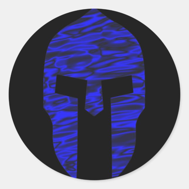 Spartan Blue  Classic Round Sticker (Front)