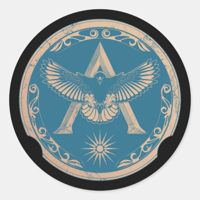 Spartan Eagle Greek Shield Classic Round Sticker (Front)