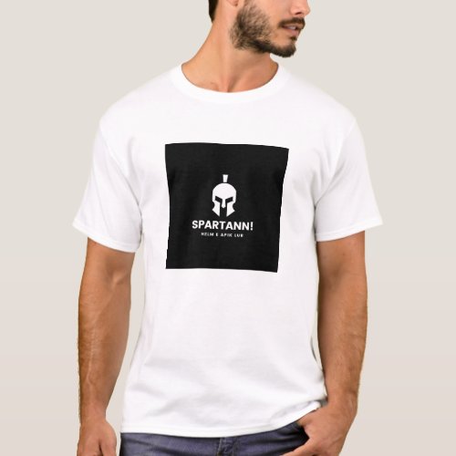 Spartan Elegance Printed White Tee T_Shirt