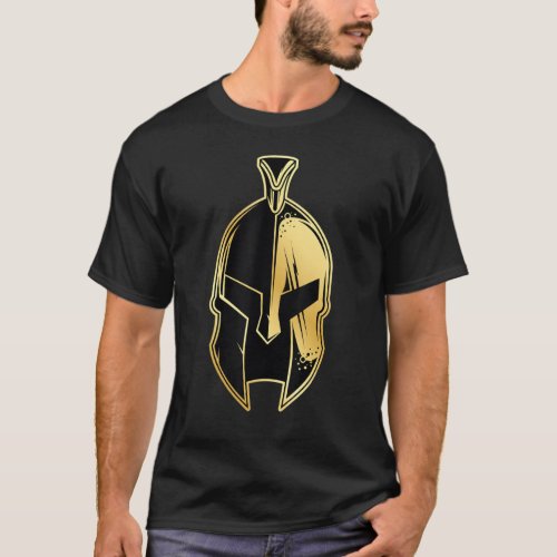 Spartan Fitness Sparta Gym Helmet Warrior Gold T_Shirt