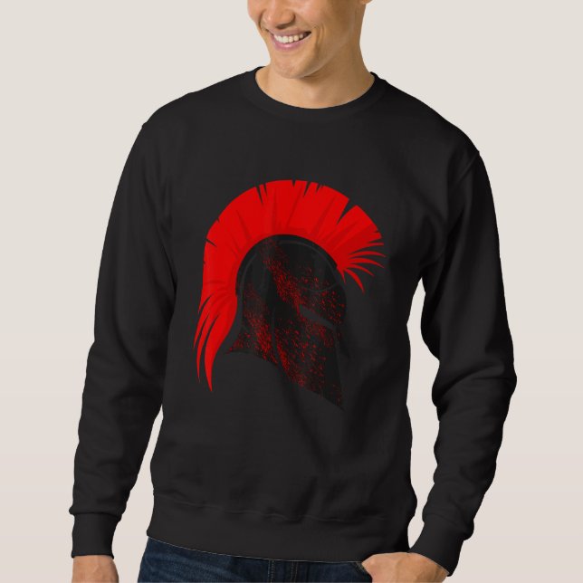 Spartan Greek Helmet  Cute Gladiator Men Women Sweatshirt (Front)