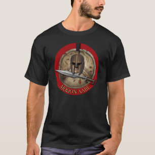 Spartan Helm Molon Labe Red backg Shirt