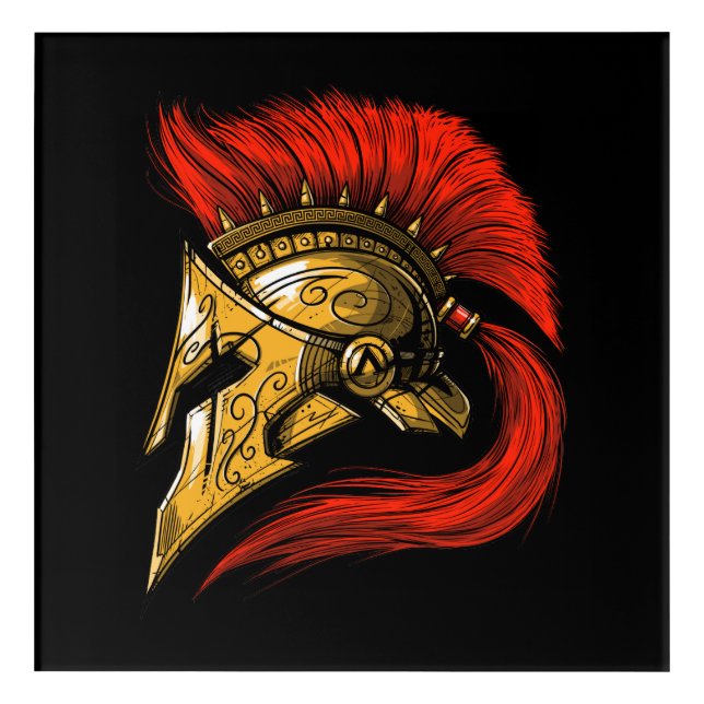 Spartan Helmet Acrylic Print (Front)