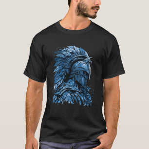 Spartan Helmet Blue Gym Gladiator Warrior Mytholog T-Shirt