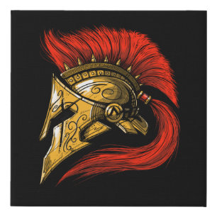 Spartan Helmet Faux Canvas Print