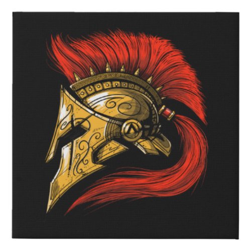 Spartan Helmet Faux Canvas Print