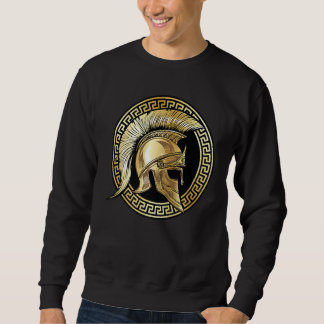 Spartan Helmet Gold Gladiator Sparta Greek Gym Wor Sweatshirt
