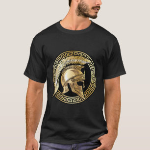 Spartan Helmet Gold Gladiator Sparta Greek Gym Wor T-Shirt