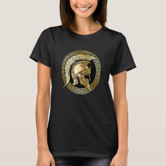 Spartan Helmet Gold Gladiator Sparta Greek Gym Wor T-Shirt