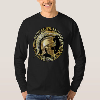 Spartan Helmet Gold Gladiator Sparta Greek Gym Wor T-Shirt