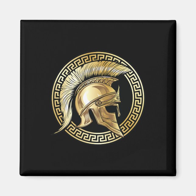 Spartan Helmet Gold Gladiator Sparta Greek Workout Magnet (Front)