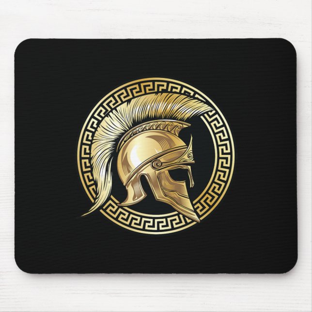Spartan Helmet Gold Gladiator Sparta Greek Workout Mouse Pad (Front)
