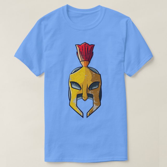 Spartan Helmet Greek Warrior Gladiator T-Shirt (Design Front)
