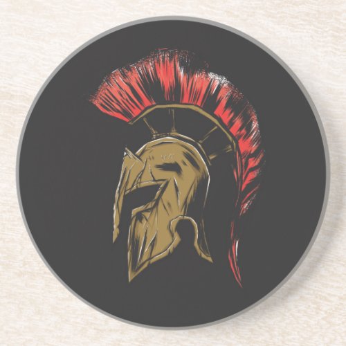 Spartan Helmet Illustration Coaster
