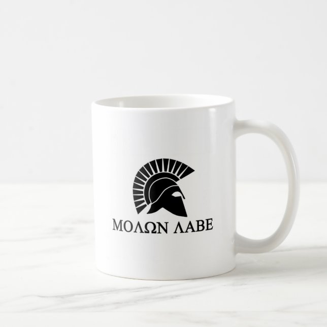 Spartan Helmet Molon Labe Coffee Mug (Right)