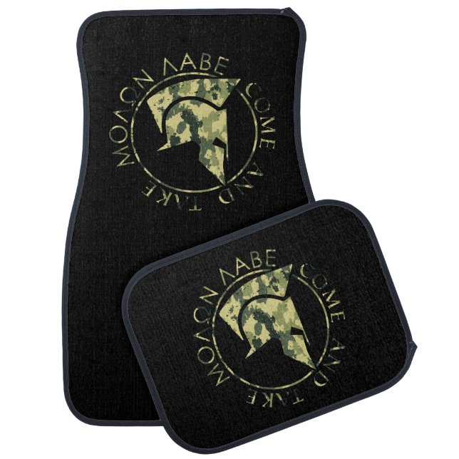 Spartan Helmet Molon Labe Come and Take Camo Car Floor Mat (Set)
