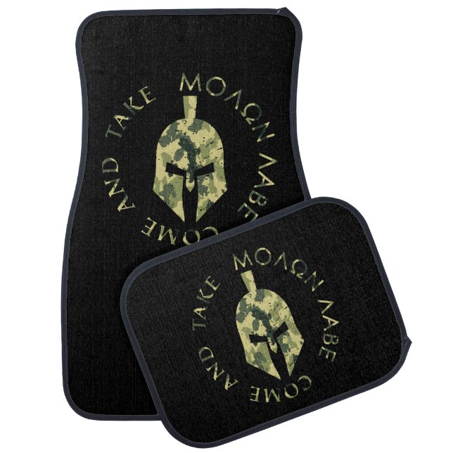 Spartan Helmet Molon Labe Come and Take Camo Car Floor Mat (Set)