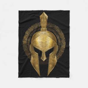 Spartan Helmet Warrior Gold Gladiator Sparta Greek Fleece Blanket