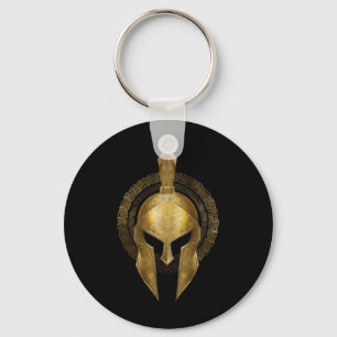 Spartan Helmet Warrior Gold Gladiator Sparta Greek Keychain