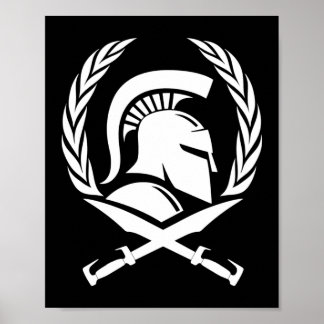 Spartan Helmet Wreath and Sword Poster
