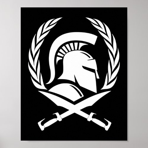 Spartan Helmet Wreath and Sword Poster