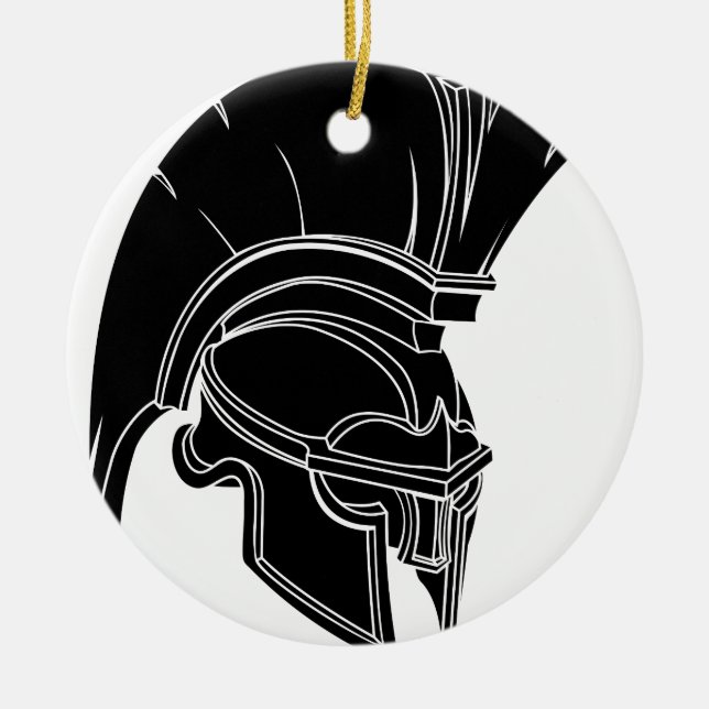 Spartan or trojan helmet ceramic ornament (Front)