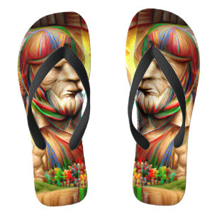 Spartan Soldier Muscle Warrior Custom Created Flip Flops