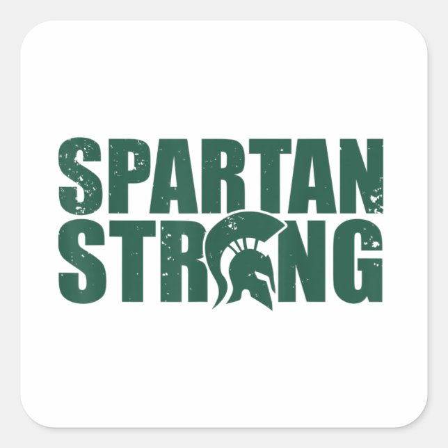 Spartan Strong,  exercise workout gym training Square Sticker (Front)