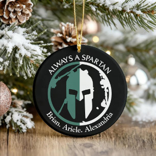 Spartan Strong Go Green Personalize Ceramic Ornament