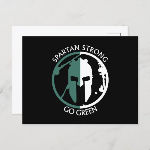 Spartan Strong Go Green spartan warrior Postcard