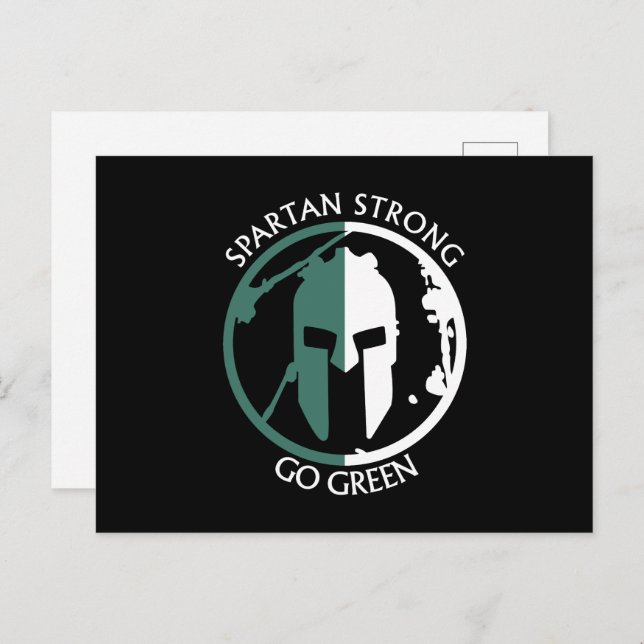 Spartan Strong Go Green spartan warrior Postcard (Front/Back)