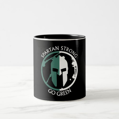 Spartan Strong Go Green spartan warrior Two_Tone Coffee Mug