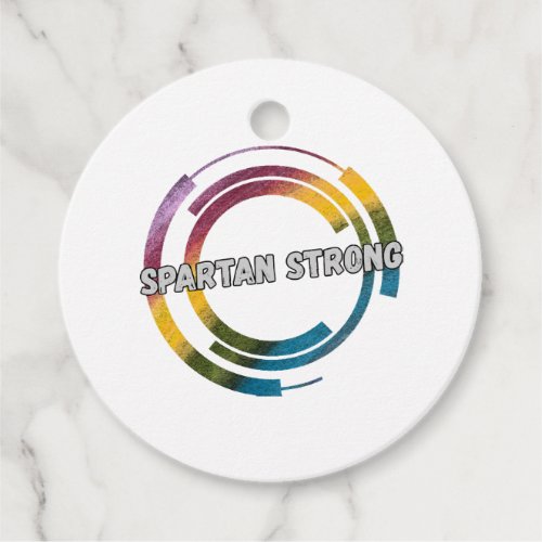 Spartan strong vintage favor tags