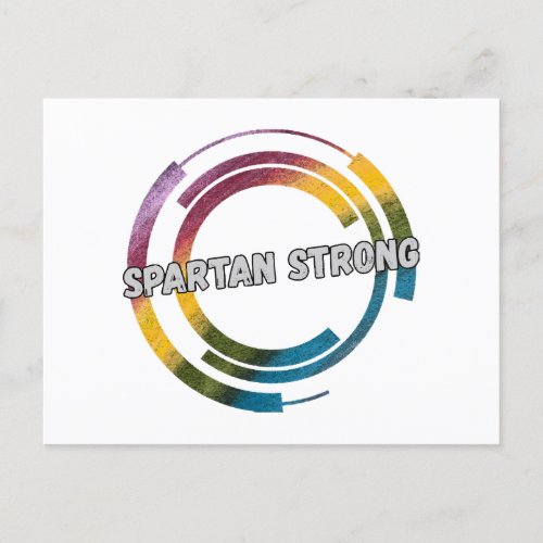 Spartan strong vintage holiday postcard