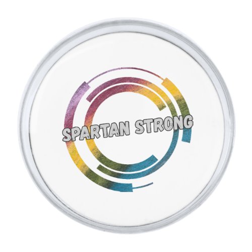 Spartan strong vintage silver finish lapel pin