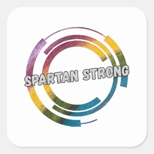 Spartan strong vintage square sticker