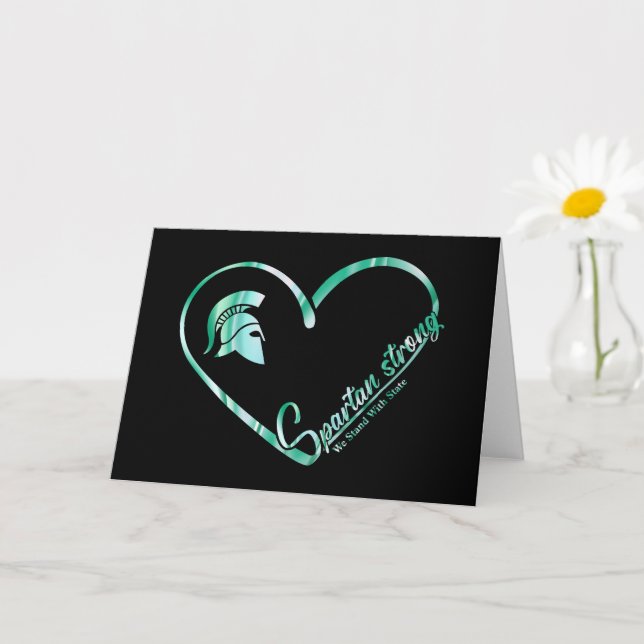 Spartan Strong We Stand With State Spartan Logo Card (Small Plant)