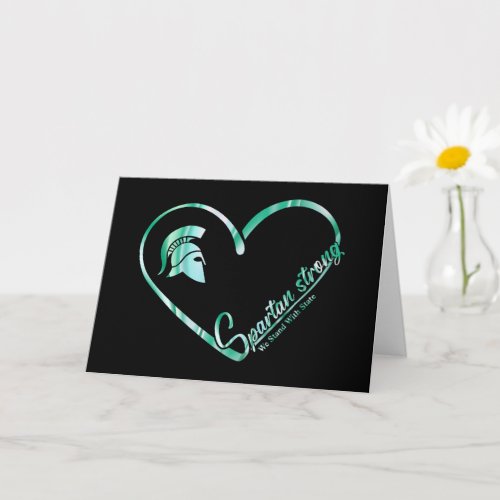 Spartan Strong We Stand With State Spartan Logo Card