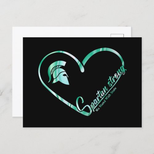 Spartan Strong We Stand With State Spartan Logo Postcard