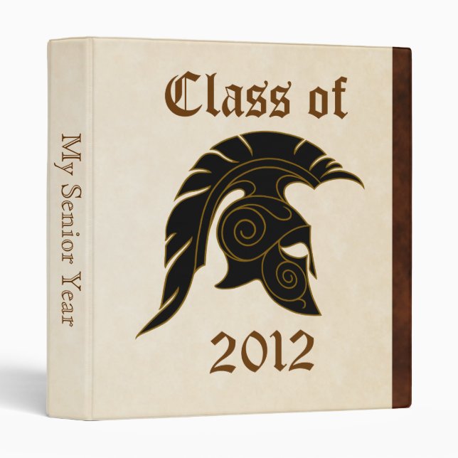 Spartan Trojan Class Of Biege Graduation Binder (Front/Spine)