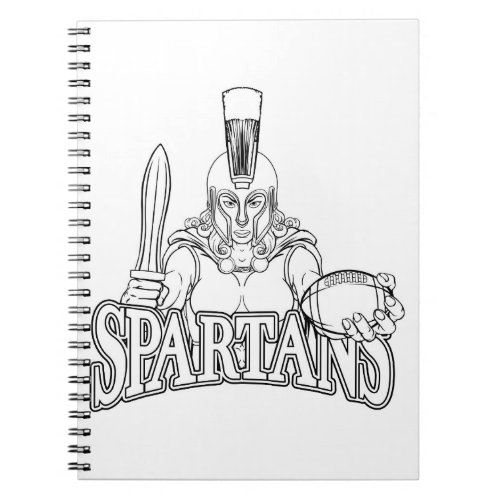 Spartan Trojan Gladiator Football Warrior Woman Notebook
