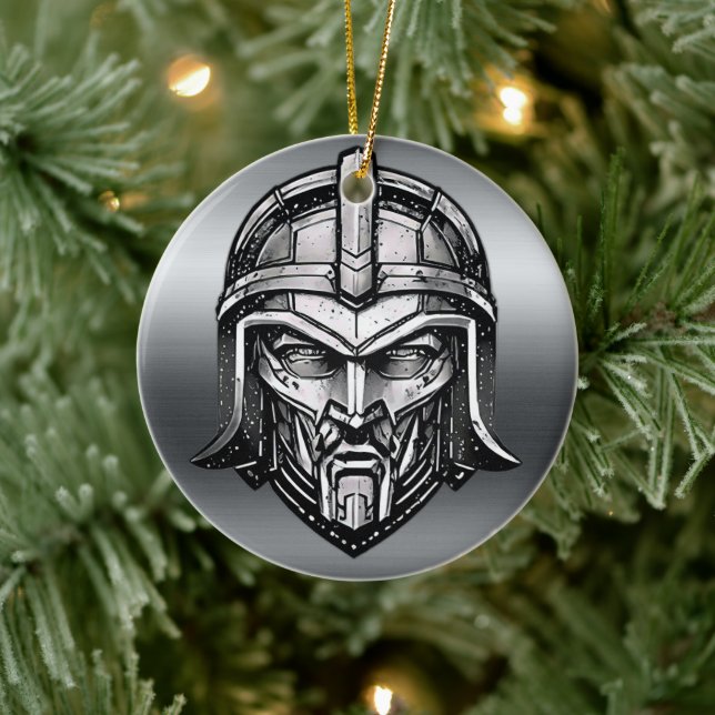 Spartan Valor: Metallic Warrior Ornament (Tree)