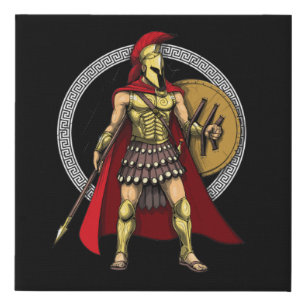 Spartan Warrior Faux Canvas Print