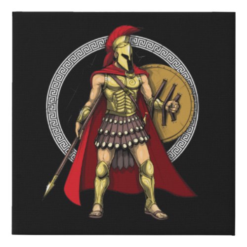 Spartan Warrior Faux Canvas Print