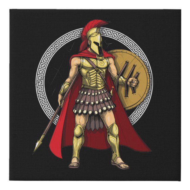 Spartan Warrior Faux Canvas Print (Front)