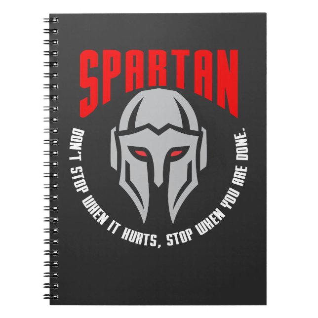 Spartan Warrior Gift Fitness Gym workout Notebook (Front)