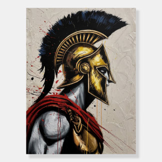 Spartan Warrior in Gold Helmet Foam Board