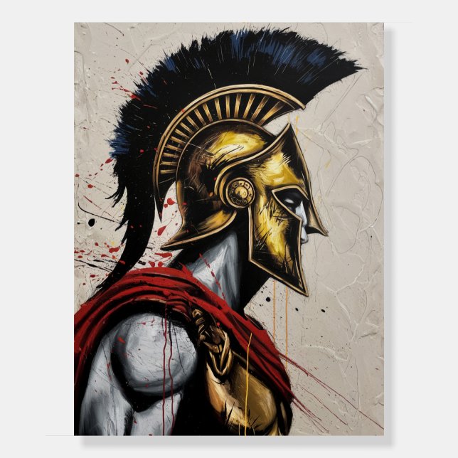 Spartan Warrior in Gold Helmet Foam Board (Front)
