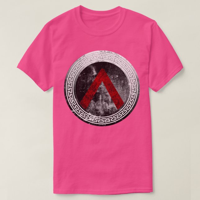 Spartan Warrior Lambda Shield T-Shirt (Design Front)