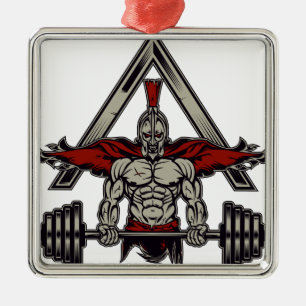 Spartan Warrior Metal Ornament